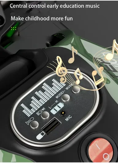 3 Years+ Rechargeable Kids Ride-On Motor Bike with Handle Accelerator &amp; Brake Pedal, LED Lights &amp; Music (L105 × W56 × H68)cm – Red