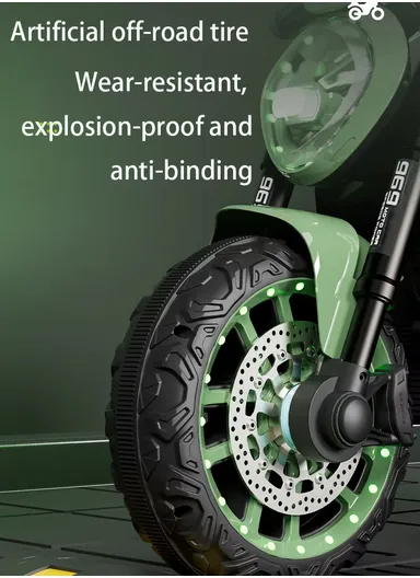 3 Years+ Rechargeable Kids Ride-On Motor Bike with Handle Accelerator &amp; Brake Pedal, LED Lights &amp; Music (L105 × W56 × H68)cm – Red