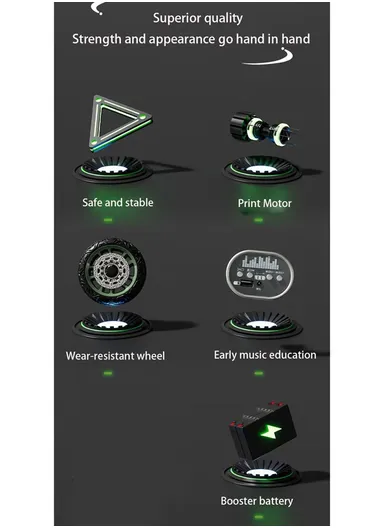 3 Years+ Rechargeable Kids Ride-On Motor Bike with Handle Accelerator &amp; Brake Pedal, LED Lights &amp; Music (L105 × W56 × H68)cm – Blue