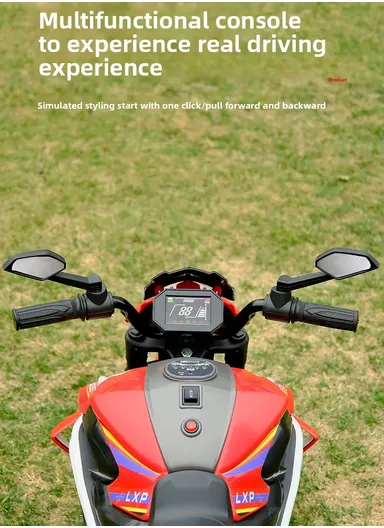 3 Years+ 12V Rechargeable Kids Ride-On Motor Bike with Bluetooth, LED Wheel Lights, Handle Accelerator &amp; Brake Pedal (L136 x W65 x H87)cm - Black