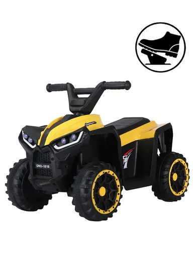 3 Years+Rechargeable Kids Ride-On Motor Bike with Bluetooth, Music, USB, Early Education, LED Dashboard Light &amp; Foot Pedal Accelerator (L69 x W41 x H47)cm - Yellow