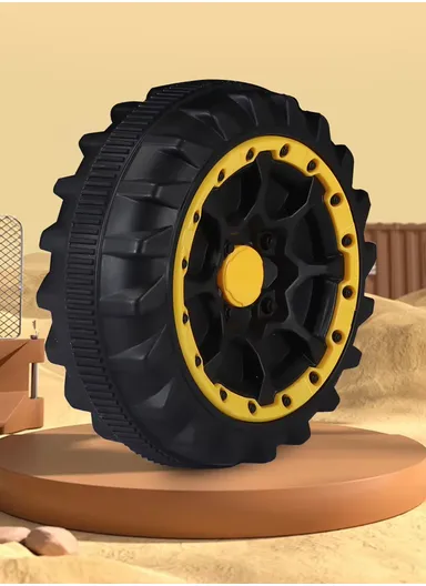 3 Years+Rechargeable Kids Ride-On Motor Bike with Bluetooth, Music, USB, Early Education, LED Dashboard Light &amp; Foot Pedal Accelerator (L69 x W41 x H47)cm - Yellow