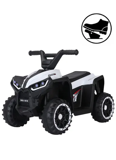 3 Years+Rechargeable Kids Ride-On Motor Bike with Bluetooth, Music, USB, Early Education, LED Dashboard Light &amp; Foot Pedal Accelerator (L69 x W41 x H47)cm - White