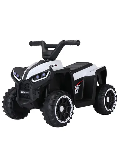 3 Years+Rechargeable Kids Ride-On Motor Bike with Bluetooth, Music, USB, Early Education, LED Dashboard Light &amp; Foot Pedal Accelerator (L69 x W41 x H47)cm - White