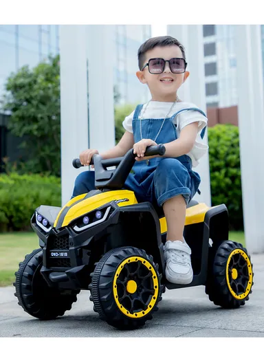 3 Years+Rechargeable Kids Ride-On Motor Bike with Bluetooth, Music, USB, Early Education, LED Dashboard Light &amp; Foot Pedal Accelerator (L69 x W41 x H47)cm - White