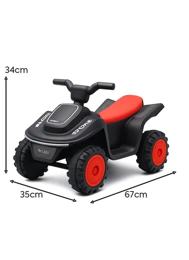 3 Years+ Rechargeable Kids Ride-On Quad Bike with Lights, Music, USB, Early Education &amp; Foot Pedal Accelerator (L67 x W35 x H34)cm – Red 