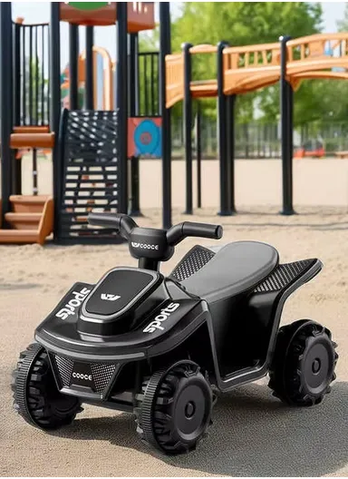 3 Years+ Rechargeable Kids Ride-On Quad Bike with Lights, Music, USB, Early Education &amp; Foot Pedal Accelerator (L67 x W35 x H34)cm – Red 