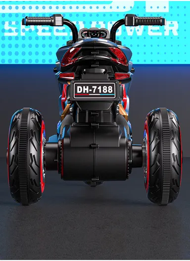 3 Years+Rechargeable Kids Ride-On Motor Bike with Bluetooth, LED Lights &amp; Realistic Sport Design (L95 x W58 x H45)cm – Green