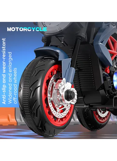 3 Years+Rechargeable Kids Ride-On Motor Bike with Bluetooth, LED Lights &amp; Realistic Sport Design (L95 x W58 x H45)cm – Green