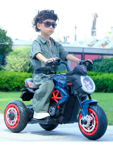 3 Years+Rechargeable Kids Ride-On Motor Bike with Bluetooth, LED Lights &amp; Realistic Sport Design (L95 x W58 x H45)cm – Green