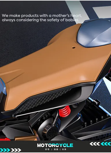 3 Years+Rechargeable Kids Ride-On Motor Bike with Bluetooth, LED Lights &amp; Realistic Sport Design (L95 x W58 x H45)cm – Green