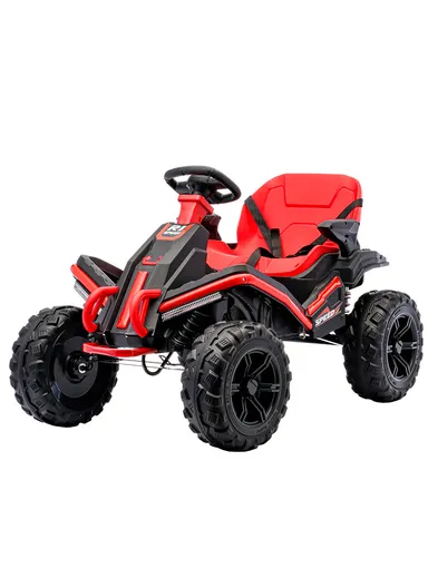 3 Years+ Rechargeable Kids Ride-On ATV Car with Bluetooth, Remote Control, 2 Speeds, Swing Function &amp; Shock Absorbers (L102 × W73 × H65)cm – Red 
