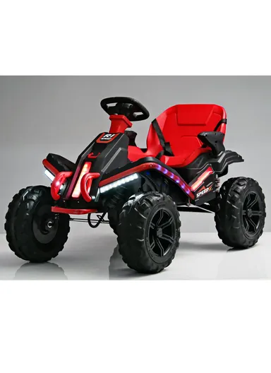 3 Years+ Rechargeable Kids Ride-On ATV Car with Bluetooth, Remote Control, 2 Speeds, Swing Function &amp; Shock Absorbers (L102 × W73 × H65)cm – Red 