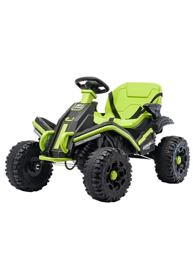 3 Years+ Rechargeable Kids Ride-On ATV Car with Bluetooth, Remote Control, 2 Speeds, Swing Function &amp; Shock Absorbers (L102 × W73 × H65)cm – Green