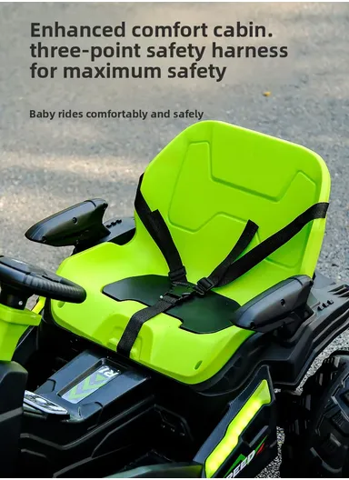 3 Years+ Rechargeable Kids Ride-On ATV Car with Bluetooth, Remote Control, 2 Speeds, Swing Function &amp; Shock Absorbers (L102 × W73 × H65)cm – Green