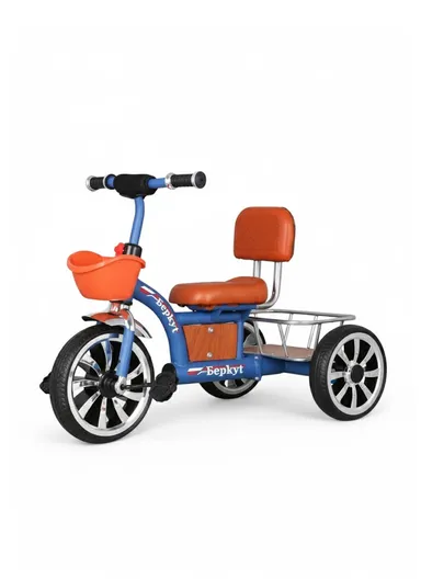 2–6 Years Iron Frame Kids Tricycle with Backrest Seat, Storage Basket &amp; Handles Y-TS2751 - Blue