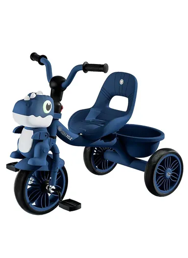 2–6 Years Kids Tricycle with Music, LED Lights &amp; Storage Basket Y-TS892 (L70 × W50 × H57)cm – Dark Blue