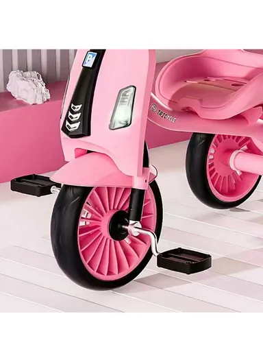 2–6 Years Kids Tricycle with Music, LED Lights &amp; Rear Basket Y-TS874B (L70 × W50 × H57)cm – Blue 