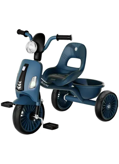 2–6 Years Kids Tricycle with Music, LED Lights &amp; Rear Basket Y-TS874B (L70 × W50 × H57)cm – Blue 