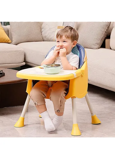 6 Months+ Adjustable 2 In 1 Baby High Chair with Safety Harness, Feeding Tray &amp; Storage Basket TF-HC360-B (L66 × W61 × H92)cm – Pink