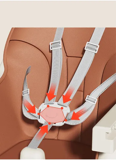 6-36 Month Baby High Chair, Dining Chair, Playtime Chair, Foldable Booster Seat With 360° Wheels, Safety Belt, Storage Bag &amp; Removable Double-Tray for Toddler &amp; Infant Y-HC401 (H97 x W65 x D73)cm - Pink