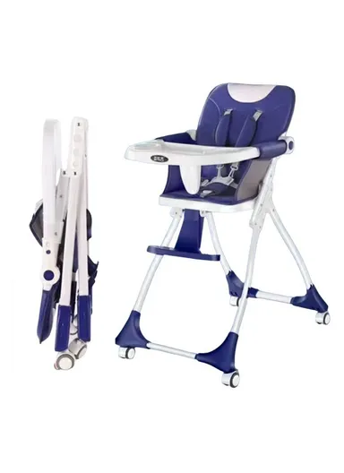 6–36 Month Baby High Chair, Multi-Functional Dining &amp; Playtime Chair, Foldable Booster Seat with Safety Belt, Adjustable Tray &amp; Easy One-Key Folding System Y-HC006F (L98 x W66 x H48)cm – Blue