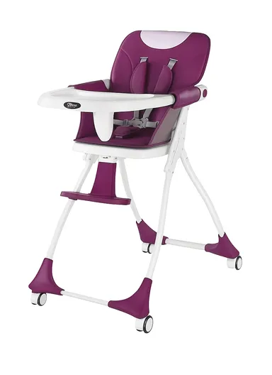 6–36 Month Baby High Chair, Multi-Functional Dining &amp; Playtime Chair, Foldable Booster Seat with Safety Belt, Adjustable Tray &amp; Easy One-Key Folding System Y-HC006F (L98 x W66 x H48)cm – Purple