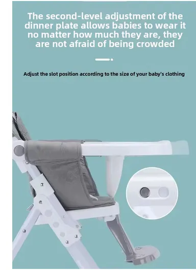 6–36 Month Baby High Chair, Multi-Functional Dining &amp; Playtime Chair, Foldable Booster Seat with Safety Belt, Adjustable Tray &amp; Easy One-Key Folding System Y-HC006F (L98 x W66 x H48)cm – Purple