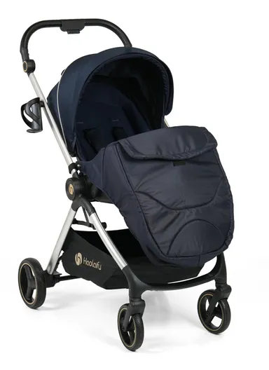 6–36 Month Baby Stroller, Foldable Pushchair with Full Canopy Cover, Reversible Handle, Safety Harness &amp; Storage Basket Y-S910-C - Blue