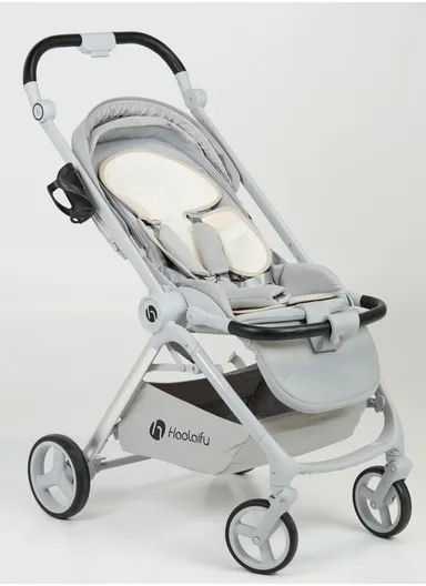 6–36 Month Baby Stroller, Foldable Pushchair with Full Canopy Cover, Reversible Handle, Safety Harness &amp; Storage Basket Y-S910-C - Blue