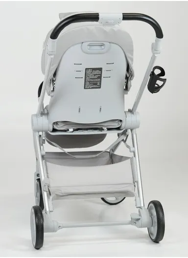 6–36 Month Baby Stroller, Foldable Pushchair with Full Canopy Cover, Reversible Handle, Safety Harness &amp; Storage Basket Y-S910-C - Blue