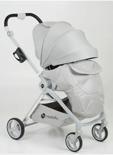 6–36 Month Baby Stroller, Foldable Pushchair with Full Canopy Cover, Reversible Handle, Safety Harness &amp; Storage Basket Y-S910-C - Grey