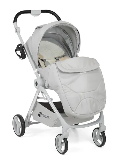 6–36 Month Baby Stroller, Foldable Pushchair with Full Canopy Cover, Reversible Handle, Safety Harness &amp; Storage Basket Y-S910-C - Grey