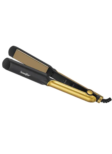 30-35W 2-in-1 Ceramic Hair Straightener &amp; Curler With Ceramic Coating Plate &amp; LED Indicator SF-9675 - Gold