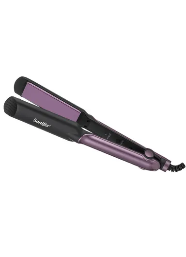 30-35W 2-in-1 Ceramic Hair Straightener &amp; Curler With Ceramic Coating Plate &amp; LED Indicator SF-9675 - Purple