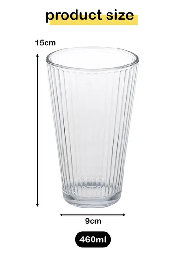  460ml 6Pcs Luxurious Round Glass Cup Set With Elegant Design For Beverages