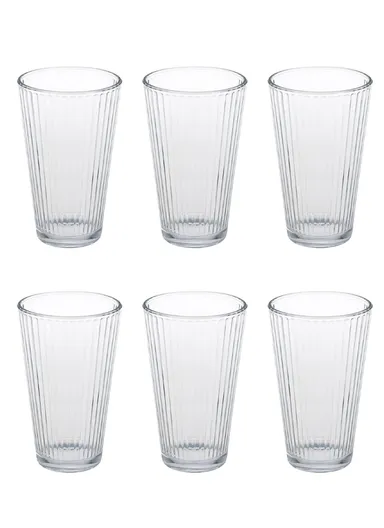  460ml 6Pcs Luxurious Round Glass Cup Set With Elegant Design For Beverages