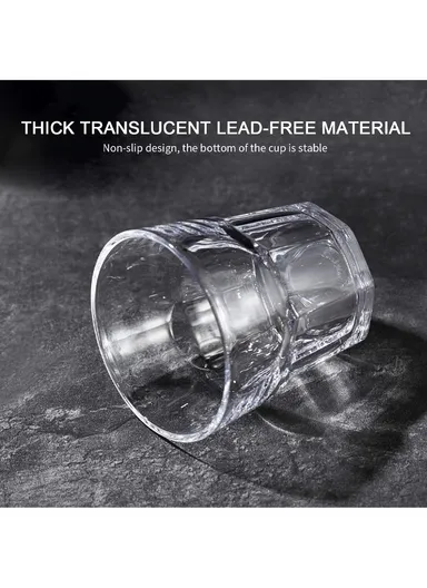 260ml 6Pcs Luxurious Round Glass Cup Set With Elegant Design For Soft Drinks 