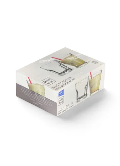 260ml 6Pcs Luxurious Round Glass Cup Set With Elegant Design For Soft Drinks 