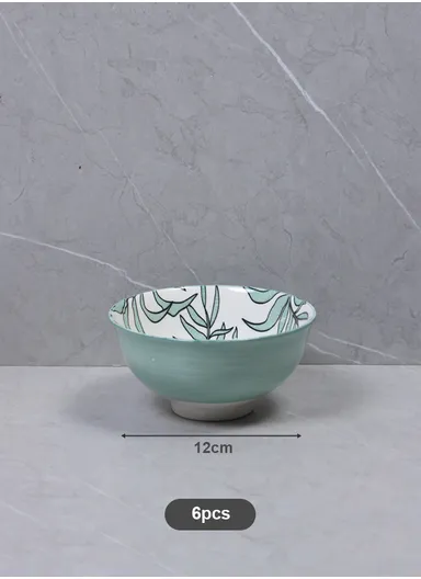 24 Pcs Reactive Glaze Dishes Set Chip Resistant &amp; Scratch Resistant Dinnerware Service for 6 Durable Everyday Dining Set - White &amp; Green