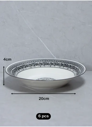 24 Pcs Reactive Glaze Dishes Set Chip Resistant &amp; Scratch Resistant Dinnerware Service for 6 Durable Everyday Dining Set - Black &amp; White