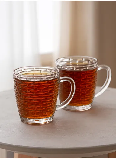 180ml 6Pcs Elegant Round Glass Cup Suitable For Hot &amp; Cold Beverages 