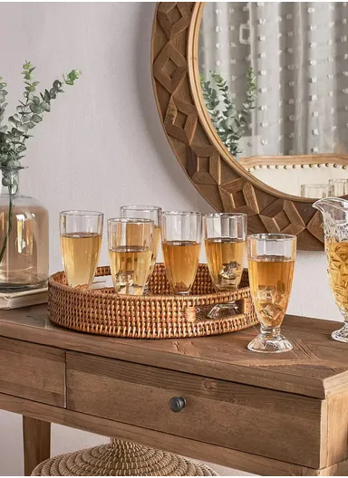 6-Pcs 400ml Various Smothies &amp; Milkshake Glass Cup Set (D7.5 x H18)cm