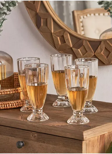 6-Pcs 400ml Various Smothies &amp; Milkshake Glass Cup Set (D7.5 x H18)cm