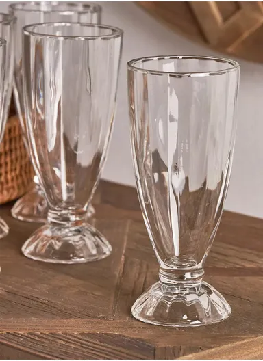 6-Pcs 400ml Various Smothies &amp; Milkshake Glass Cup Set (D7.5 x H18)cm