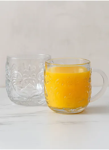 6-Pcs 300ml Hot Beverages Glass Mug Set with Handle