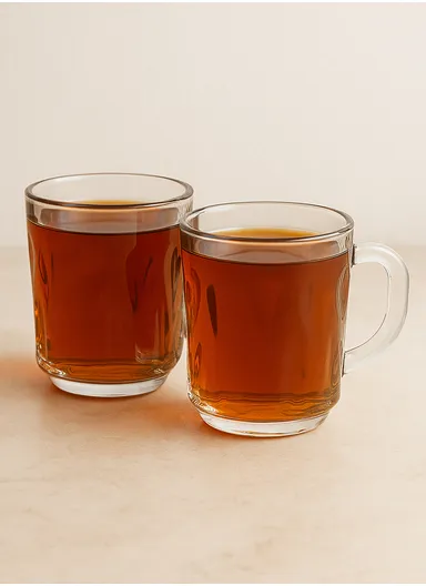  220ml 6 Pcs Elegant Round Glass Cup Suitable For Hot &amp; Cold Beverages