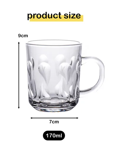  220ml 6 Pcs Elegant Round Glass Cup Suitable For Hot &amp; Cold Beverages