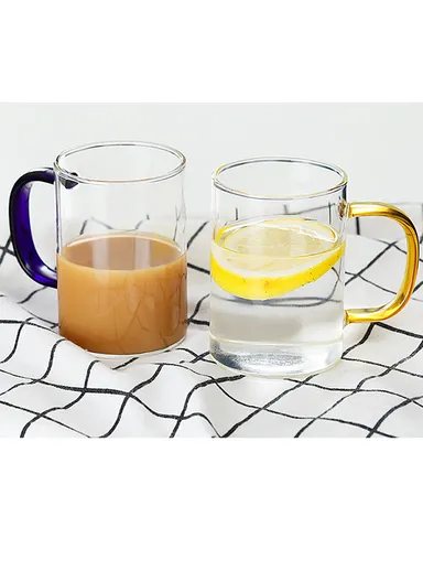 265ml Round Shape Glass Cup, Hot &amp; Cold Suitable Beverages (D6.5 x H8)cm - Dark Green