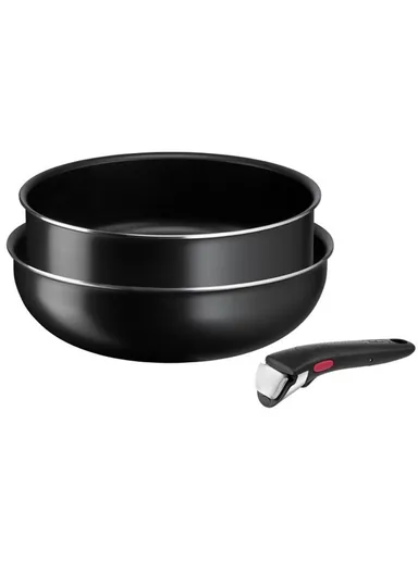 3-Pcs Ingenio Easy Cook &amp; Clean Set Non-Stick Cookware with Titanium Coating &amp; Removable Handles L1539153